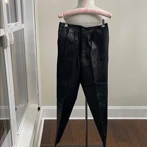 Elegant Black Leather Dress Pants for Men